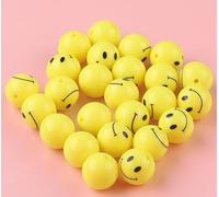 KIZAMI 20/30/40/50pcs 12-18mm Yellow Round Smile Face Beads, Acrylic Craft Round Beads for DIY Jewelry Making, Bracelet Crafting, Kids Crafts