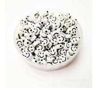 KIZAMI 200/1200/3600pcs 4 * 7mm Acrylic Beads, Colorful Flat Round Beads for DIY Craft, smile Face Beads for Jewelry Making, Kids Crafts
