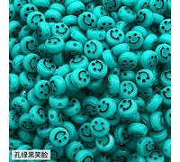 KIZAMI 200/500pcs 10mm Transparent Colorful Smile Beads, Round Acrylic Emoji Beads for DIY Craft Jewelry Making, Bracelet, Necklace Design