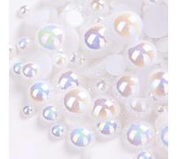 KIZAMI 3000pcs Mix Size 2mm 3mm 4mm AB Color Resin Half Round Imation Pearls Beads Flatback Nail Art Decorate DIY