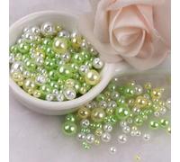 KIZAMI 300Pcs 3-8mm Colorful Imitation Pearl Beads with Hole, Round Resin Pearl Ball Beads Spacer Loose Beads for DIY Jewelry Craft Make