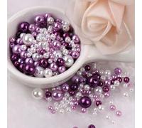 KIZAMI 300Pcs 3-8mm Colorful Imitation Pearl Beads with Hole, Round Resin Pearl Ball Beads Spacer Loose Beads for DIY Jewelry Craft Make