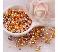 KIZAMI 300Pcs 3-8mm Colorful Imitation Pearl Beads with Hole, Round Resin Pearl Ball Beads Spacer Loose Beads for DIY Jewelry Craft Make