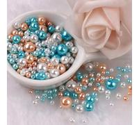 KIZAMI 300Pcs 3-8mm Colorful Imitation Pearl Beads with Hole, Round Resin Pearl Ball Beads Spacer Loose Beads for DIY Jewelry Craft Make