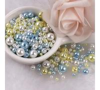 KIZAMI 300Pcs 3-8mm Colorful Imitation Pearl Beads with Hole, Round Resin Pearl Ball Beads Spacer Loose Beads for DIY Jewelry Craft Make
