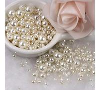 KIZAMI 300Pcs 3-8mm Colorful Imitation Pearl Beads with Hole, Round Resin Pearl Ball Beads Spacer Loose Beads for DIY Jewelry Craft Make