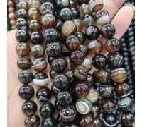 KIZAMI 31-85 PCS 4-12mm Stripe Agate Natural Gemstone Beads, Smooth Polished Round Loose Beads for DIY Bracelet Making, Jewelry Crafting