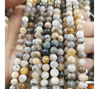 KIZAMI 32-90pcs 4-12mm Bamboo Leaf Agate Round Stone Beads, Loose Natural Gemstone Beads for DIY Jewelry Making, Craft Projects, Smooth Finish