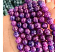 KIZAMI 37-62pcs 6-10mm Purple Mica Round Loose Gemstone Beads, DIY Bracelet Making, Polished Smooth Finish, High,Quality Natural Stones