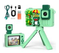Kizeefun Kids Camera, Cartoon Dinosaurs New Building Block Kids Cameras Christmas Birthday Present for Boys Girls Age 3 4 5 6 7 8 9 10 11 12 Years Old, 32GB SD Card Included