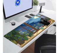 KIZIFI Cartoon Cat Moon Large Mouse Pad Gaming Desk Mat 47.2x23.6x0.12 inch XXL Extended Mousepad with Non-Slip Rubber Base and Stitched Edge Mouse Pads for Desk Home Office Gaming
