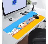 KIZIFI Cartoon Cats Large Gaming Mouse Pad, XXL Extended Gamer Mouse Mat with Stitched Edges, 23.6x11.8x0.12 inch Non-Slip Rubber Base Gaming Desk Mat, Big Long Mousepad for Work, Game, Office, Home