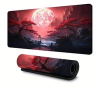 KIZIFI Extended Large Gaming Mouse Pad, Non-Slip Rubber Base Stitched Edge Big Desk Mat, Full Moon Desk Keyboard Mouse Mat for PC Laptop Home Office 27.5x11.8x0.12 inch