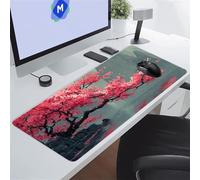 KIZIFI Flowers Rivers Large Mouse Pad Gaming Desk Mat 39.4x19.7x0.12 inch XXL Extended Mousepad with Non-Slip Rubber Base and Stitched Edge Mouse Pads for Desk Home Office Gaming