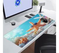 KIZIFI Gaming Mouse Mat 23.6x15.7x0.08 inch Large Mouse Pad Starfish Extended XXL Mousepad with Non-Slip Rubber Base Smooth Cloth Surface Big Desk Pad for Gaming Office Work