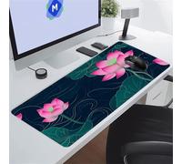 KIZIFI Gaming Mouse Mat 27.5x11.8x0.12 inch Large Mouse Pad Purple Lotus Flower Extended XXL Mousepad with Non-Slip Rubber Base Smooth Cloth Surface Big Desk Pad for Gaming Office Work