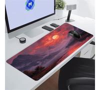 KIZIFI Gaming Mouse Mat 27.5x15.7x0.08 inch Large Mouse Pad Full Moon Extended XXL Mousepad with Non-Slip Rubber Base Smooth Cloth Surface Big Desk Pad for Gaming Office Work