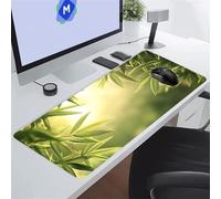 KIZIFI Gaming Mouse Mat 27.5x15.7x0.08 inch Large Mouse Pad Sunshine Green Leaves Extended XXL Mousepad with Non-Slip Rubber Base Smooth Cloth Surface Big Desk Pad for Gaming Office Work