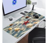KIZIFI Gaming Mouse Mat 35.4x11.8x0.08 inch Large Mouse Pad Shell Starfish Extended XXL Mousepad with Non-Slip Rubber Base Smooth Cloth Surface Big Desk Pad for Gaming Office Work
