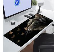 KIZIFI Gaming Mouse Mat 39.4x19.7x0.08 inch Large Mouse Pad Butterfly Cat Extended XXL Mousepad with Non-Slip Rubber Base Smooth Cloth Surface Big Desk Pad for Gaming Office Work