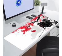 KIZIFI Gaming Mouse Mat 39.4x19.7x0.08 inch Large Mouse Pad Red Flowers Samurai Extended XXL Mousepad with Non-Slip Rubber Base Smooth Cloth Surface Big Desk Pad for Gaming Office Work