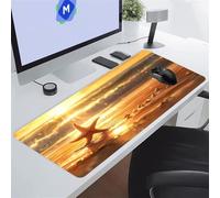 KIZIFI Gaming Mouse Mat 39.4x19.7x0.08 inch Large Mouse Pad Sunrise Starfish Extended XXL Mousepad with Non-Slip Rubber Base Smooth Cloth Surface Big Desk Pad for Gaming Office Work