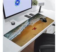 KIZIFI Gaming Mouse Mat 47.2x23.6x0.12 inch Large Mouse Pad Starfish Beach Extended XXL Mousepad with Non-Slip Rubber Base Smooth Cloth Surface Big Desk Pad for Gaming Office Work