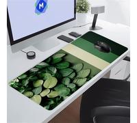 KIZIFI Gaming Mouse Mat 59x31.5x0.08 inch Large Mouse Pad Green Leaves Extended XXL Mousepad with Non-Slip Rubber Base Smooth Cloth Surface Big Desk Pad for Gaming Office Work