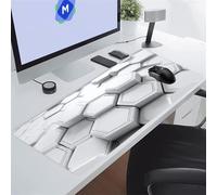 KIZIFI Gaming Mouse Mat 59x31.5x0.12 inch Large Mouse Pad White Geometric Extended XXL Mousepad with Non-Slip Rubber Base Smooth Cloth Surface Big Desk Pad for Gaming Office Work