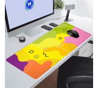 KIZIFI Gaming Mouse Pad 23.6x11.8x0.08 inch, Purple Yellow Pink XXL Extended Mouse Mat, Non-Slip Keyboard Mat with Stitched Edges, Large Mouse Mats for Desk Home Office