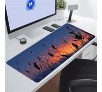KIZIFI Gaming Mouse Pad 31.5x11.8x0.08 inch, Wheat Field Scenery XXL Extended Mouse Mat, Non-Slip Keyboard Mat with Stitched Edges, Large Mouse Mats for Desk Home Office