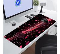 KIZIFI Gaming Mouse Pad 31.5x11.8x0.12 inch, Flower Samurai XXL Extended Mouse Mat, Non-Slip Keyboard Mat with Stitched Edges, Large Mouse Mats for Desk Home Office