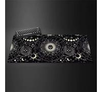 KIZIFI Gaming Mouse Pad 35.4x15.7x0.08 inch, Sun Moon Magic Circle XXL Extended Mouse Mat, Non-Slip Keyboard Mat with Stitched Edges, Large Mouse Mats for Desk Home Office