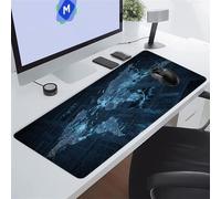 KIZIFI Gaming Mouse Pad 35.4x15.7x0.12 inch, World Map XXL Extended Mouse Mat, Non-Slip Keyboard Mat with Stitched Edges, Large Mouse Mats for Desk Home Office