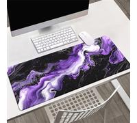 KIZIFI Gaming Mouse Pad Black Purple Fluid Large Desk Mat 600x400x3 mm with Non-Slip Rubber Base for Office & Home Computers, Laptop, Gamer