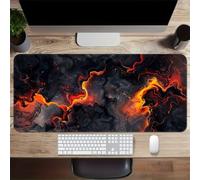 KIZIFI Gaming Mouse Pad Black Yellow Fluid Large Desk Mat 1000x500x2 mm with Non-Slip Rubber Base for Office & Home Computers, Laptop, Gamer