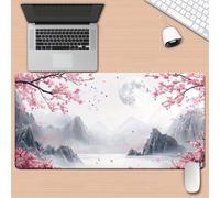 KIZIFI Gaming Mouse Pad Flowers Mountains Scenery Large Desk Mat 600x400x3 mm with Non-Slip Rubber Base for Office & Home Computers, Laptop, Gamer