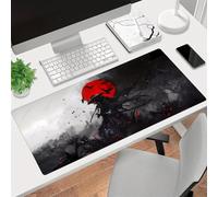 KIZIFI Gaming Mouse Pad Japanese Samurai Large Desk Mat 700x400x2 mm with Non-Slip Rubber Base for Office & Home Computers, Laptop, Gamer