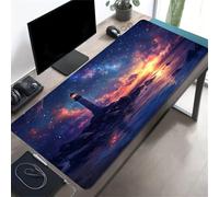 KIZIFI Gaming Mouse Pad Lighthouse Sunset Large Desk Mat 600x400x3 mm with Non-Slip Rubber Base for Office & Home Computers, Laptop, Gamer