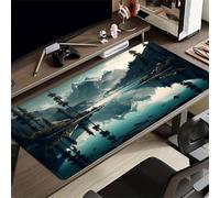 KIZIFI Gaming Mouse Pad Mountains, Forests, Rivers Large Desk Mat 700x300x3 mm with Non-Slip Rubber Base for Office & Home Computers, Laptop, Gamer