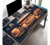 KIZIFI Gaming Mouse Pad Night Street Bear Large Desk Mat 600x400x3 mm with Non-Slip Rubber Base for Office & Home Computers, Laptop, Gamer