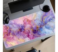 KIZIFI Gaming Mouse Pad Pink Purple Marble Large Desk Mat 600x400x3 mm with Non-Slip Rubber Base for Office & Home Computers, Laptop, Gamer