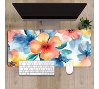 KIZIFI Gaming Mouse Pad Watercolor Flowers Large Desk Mat 700x400x2 mm with Non-Slip Rubber Base for Office & Home Computers, Laptop, Gamer