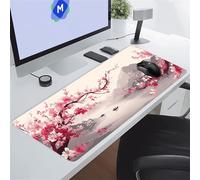 KIZIFI Japan Scenery Large Gaming Mouse Pad, XXL Extended Gamer Mouse Mat with Stitched Edges, 23.6x15.7x0.08 inch Non-Slip Rubber Base Gaming Desk Mat, Big Long Mousepad for Work, Game, Office, Home