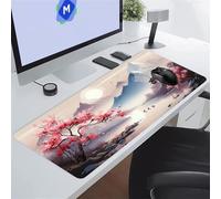KIZIFI Japan Scenery Large Mouse Pad Gaming Desk Mat 23.6x15.7x0.08 inch XXL Extended Mousepad with Non-Slip Rubber Base and Stitched Edge Mouse Pads for Desk Home Office Gaming