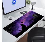 KIZIFI Large Gaming Mouse Pad 35.4x11.8x0.12 inch Animals Cats Butterflies Mouse Mat XXL, Gaming Keyboard Mat, Extended Desk Pad with Non-Slip Base and Stitched Edge for Office/Gamer