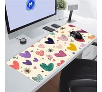 KIZIFI Large Gaming Mouse Pad 39.4x19.7x0.12 inch Cartoon Heart Mouse Mat XXL, Gaming Keyboard Mat, Extended Desk Pad with Non-Slip Base and Stitched Edge for Office/Gamer
