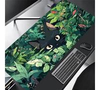 KIZIFI Large Gaming Mouse Pad 59x31.5x0.08 inch Animal Cat Plant Mouse Mat XXL, Gaming Keyboard Mat, Extended Desk Pad with Non-Slip Base and Stitched Edge for Office/Gamer