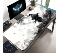 KIZIFI Large Mouse Pad, Abstract Samurai Gaming Mouse Mat, Extended XXL Mousepad with Non-Slip Rubber Base, Office Full Desk Mat with Stitched Edges, Long Keyboard Mouse Pad (47.2x23.6x0.12 inch)