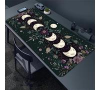 KIZIFI Large Mouse Pad, Flowers Moon Gaming Mouse Mat, Extended XXL Mousepad with Non-Slip Rubber Base, Office Full Desk Mat with Stitched Edges, Long Keyboard Mouse Pad (23.6x11.8x0.12 inch)